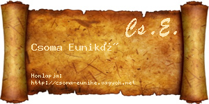 Csoma Euniké névjegykártya